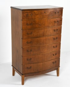 DANISH DECO STYLE MAHOGANY CHEST OF DRAWERS
