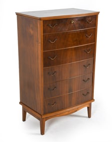 DANISH DECO STYLE WALNUT CHEST OF DRAWERS
