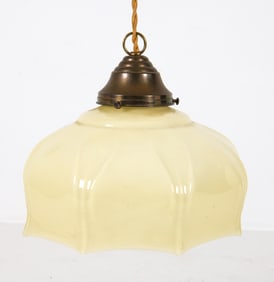 SCANDINAVIAN ART DECO GLASS PENDANT LIGHT C. 1940S