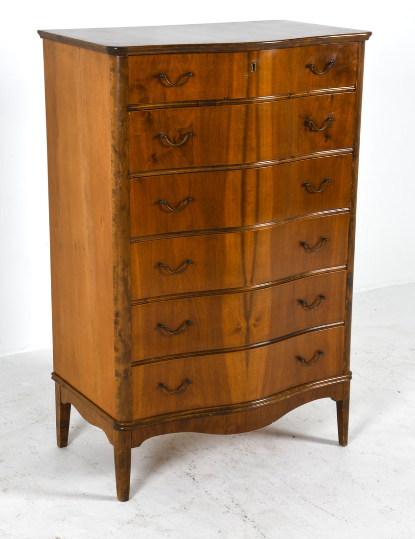 DANISH ART DECO STYLE WALNUT CHEST OF DRAWERS (1 of 16)
