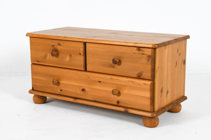 MID-CENTURY SWEDISH PINE LOW CHEST C. 1970S
