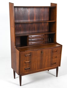 BRDR LARSEN DANISH ROSEWOOD SECRETARY BOOKCASE