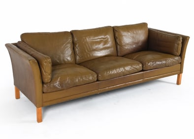 MOGENS HANSEN DANISH LEATHER SOFA C. 1960S