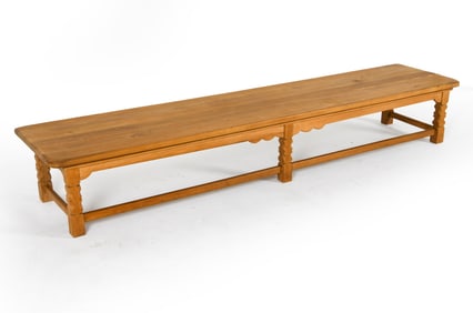 KJAERNULF STYLE DANISH OAK BENCH C. 1970S