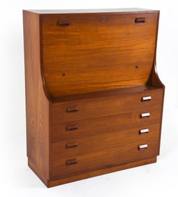 BORGE MOGENSEN DANISH TEAK SECRETARY CHEST