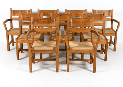 9 TAGE POULSEN GM MOBLER DANISH PINE DINING CHAIRS