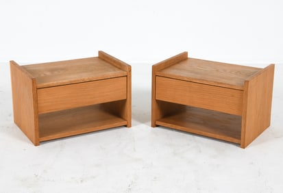 PAIR DANISH OAK FLOATING NIGHT STANDS C.1960S