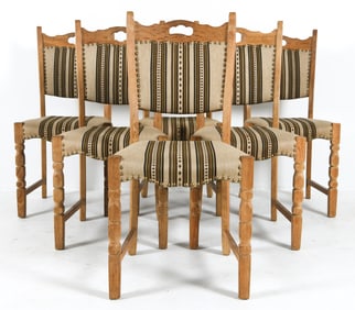 (6) HENNING KJAERNULF DANISH OAK DINING CHAIRS