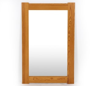 MID-CENTURY SWEDISH PINE WALL MIRROR C. 1970S