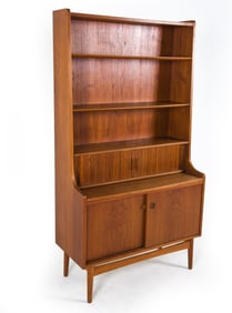 JOHANNES SORTH DANISH TEAK SECRETARY BOOKCASE