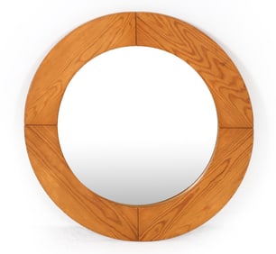 MID-CENTURY SWEDISH PINE WALL MIRROR C. 1970S
