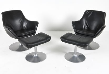 BOLIA LEATHER LOUNGE CHAIRS C. 1970S