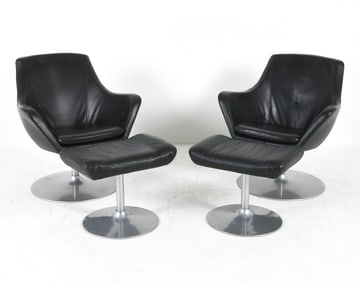 BOLIA LEATHER LOUNGE CHAIRS C. 1970S