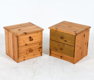 PAIR SWEDISH PINE NIGHT STANDS C. 1970S