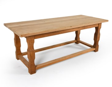 SCANDINAVIAN OAK BRUTALIST TABLE C. 1960S