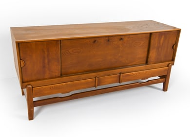 MID-CENTURY SCANDINAVIAN BEECH & OAK SIDEBOARD