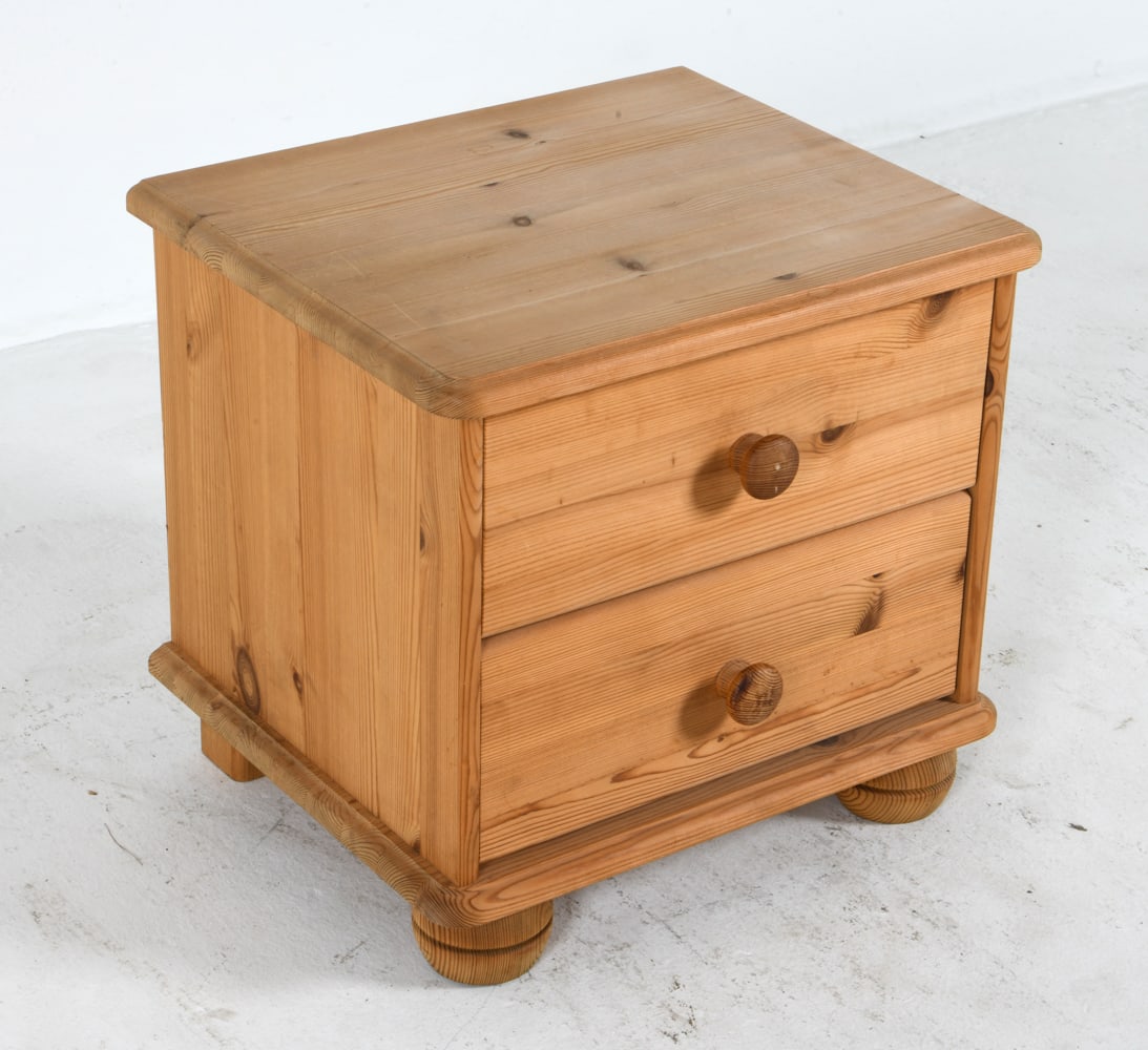 MID-CENTURY SWEDISH PINE BEDSIDE CHEST C. 1970S (1 of 15)