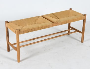 SCANDINAVIAN PAPER CORD BENCH C. 1960S