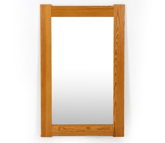 MID-CENTURY SWEDISH PINE WALL MIRRRO C. 1970S