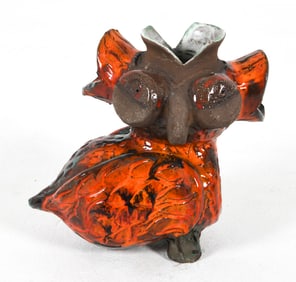 MID-CENTURY SCANDINAVIAN CERAMIC OWL VASE C. 1960S