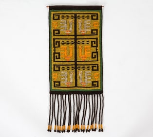 VINTAGE POLISH KILIM PICTORIAL WALL TAPESTRY