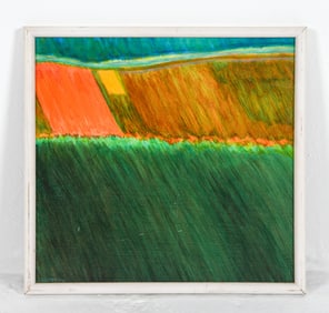 BUSTER BRUUN (DANISH B.1921) ABSTRACT O/B PAINTING