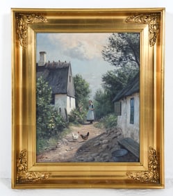 NIELS WALSETH (DANISH 1914 - 2001) COTTAGE O/C
