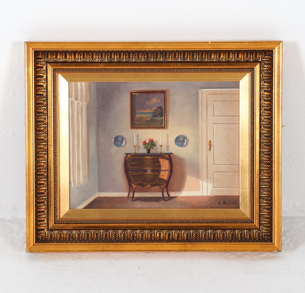 CARL BIRKSO (DANISH 1901-1963) INTERIOR O/C (1 of 8)