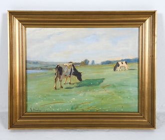 GUNNAR BUNDGAARD (DANISH 1920-2005) COWS O/C