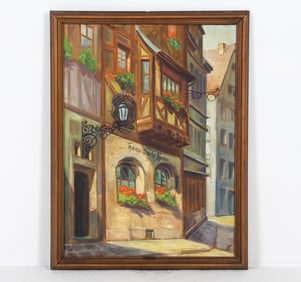HANS SACHS HAUS GERMAN STREET SCENE O/C