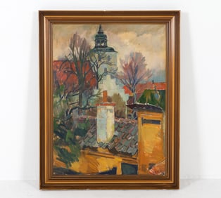 JACOB JORGENSEN (DANISH, 1879-1948) LANDSCAPE O/C