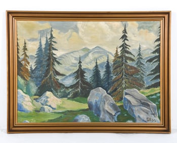 1952 SCANDINAVIAN LANDSCAPE O/C PAINTING