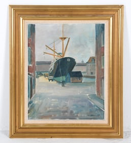 20TH C. DANISH SEAPORT O/C
