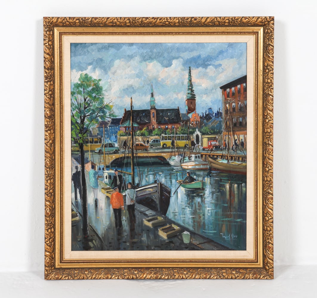 INGOLF DUE OLFSEN DANISH LANDSCAPE O/C PAINTING (1 of 10)