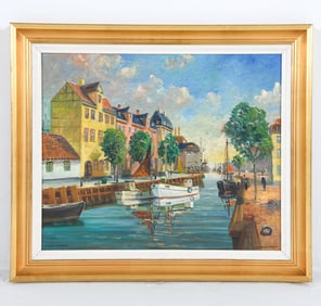 K. WERNER 20TH C. CANAL SCENE O/C