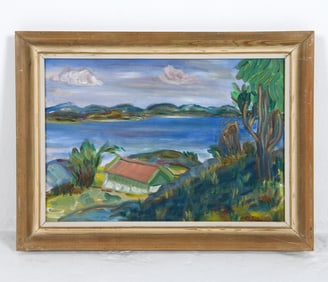 20TH C. DANISH LANDSCAPE O/C PAINTING