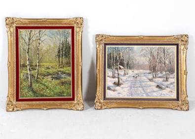 JENS BENNEDSEN (DANISH 1893-1967) LANDSCAPES O/C