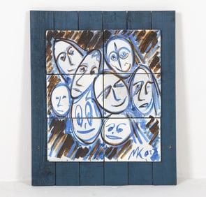 DANISH PAINTED CERAMIC TILE ART