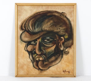 DANISH MID-CENTURY EXPRESSIONIST PORTRAIT O/B