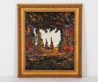 PETER DANELEWITZ 1998 IMPASTO LANDSCAPE O/C