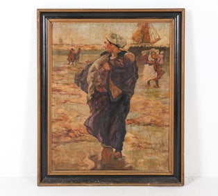 19TH C. AFTER HANS VON BARTELS MOTHER & CHILD O/B