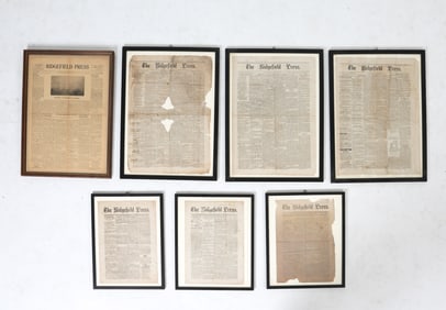 ANTIQUE RIDGEFIELD PRESS NEWSPAPER GROUPING