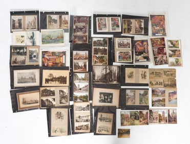 ANTIQUE AND VINTAGE POSTCARDS & PRINTS GROUPING