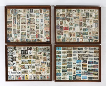 ANTIQUE FRAMED POSTCARDS GROUPING