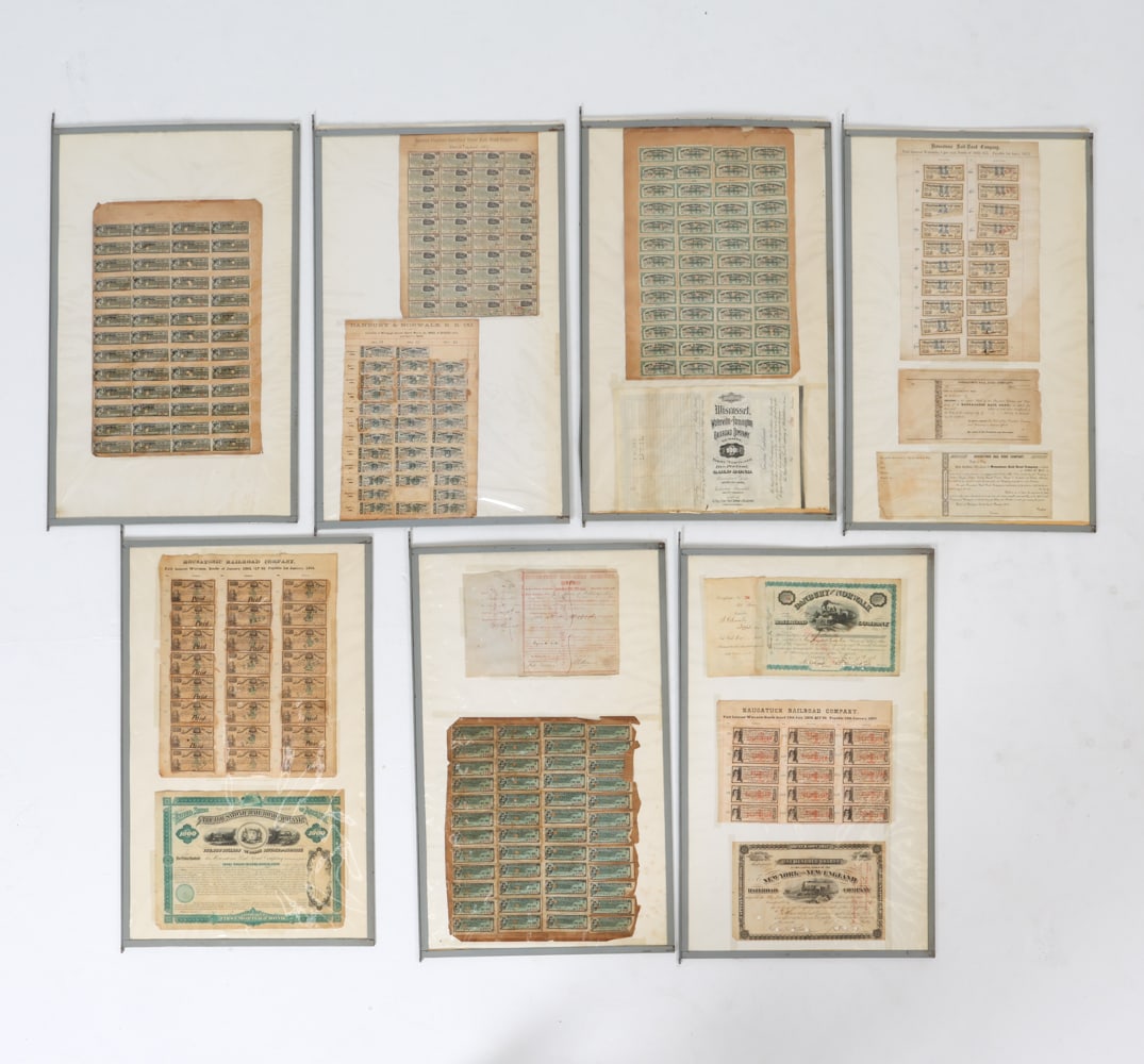ANTIQUE RAILROAD BONDS GROUPING 19TH C. (1 of 20)