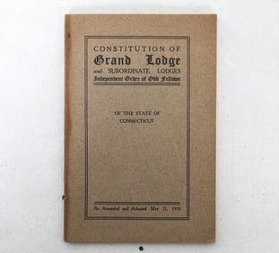 CONSTITUTION ORDER OF ODD FELLOWS 1919