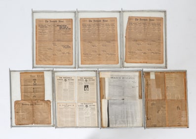 ANTIQUE NEWSPAPER EPHEMERA GROUPING