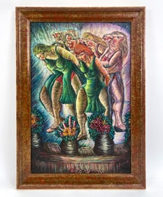 NIBERG ABBEY (1920-1990) EXPRESSIONIST O/C