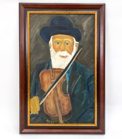 NIBERG ABBEY (1920-1990) FIDDLE PLAYER O/C