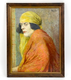 HELEN RANDALL IMPRESSIONIST PORTRAIT O/C